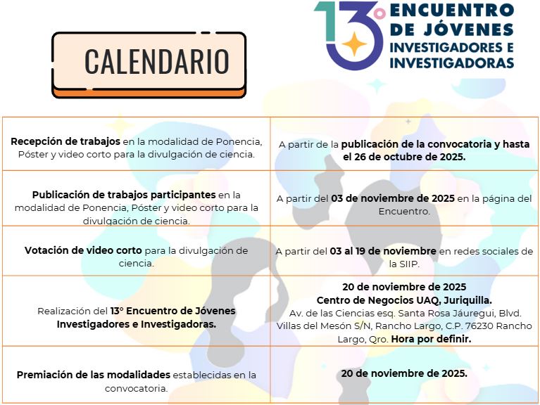 Calendario del evento